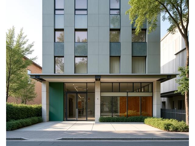Edificio per uffici moderno con un design elegante in un ambiente urbano, che rappresenta la sede di Squama Esplora.