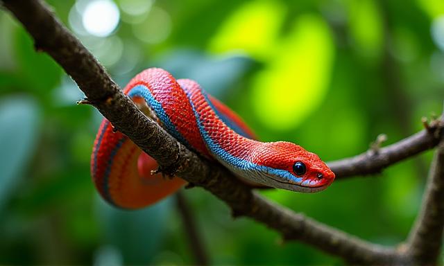 Serpente colorato nella giungla del Costa Rica