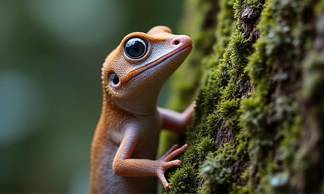 Geco mimetico sugli alberi del Madagascar